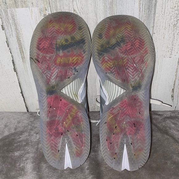 1114 Moolah Silver Double Triple Basketball Sneakers - Picture 8 of 9